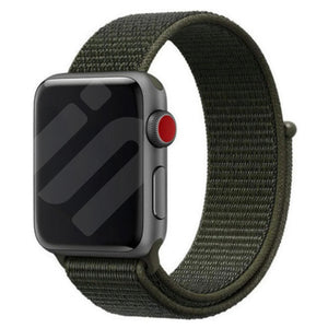 Apple Watch Nylon Loop Armband (Dunkelgrün)