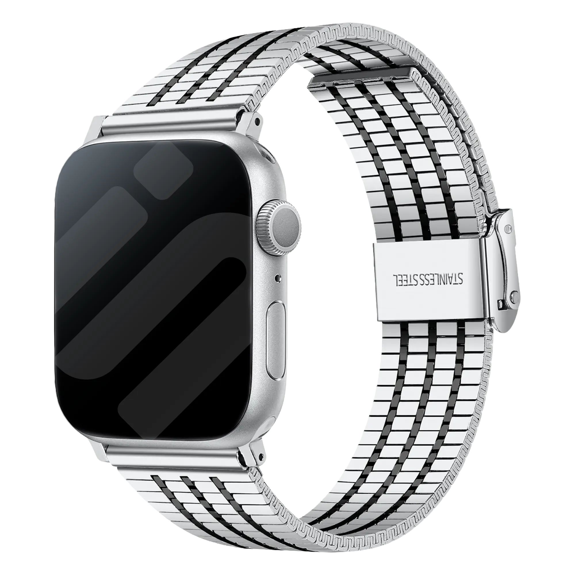 Apple Watch roestvrij stalen band (zilver/zwart)
