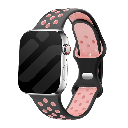 Apple Watch sport bandje (zwart/roze)