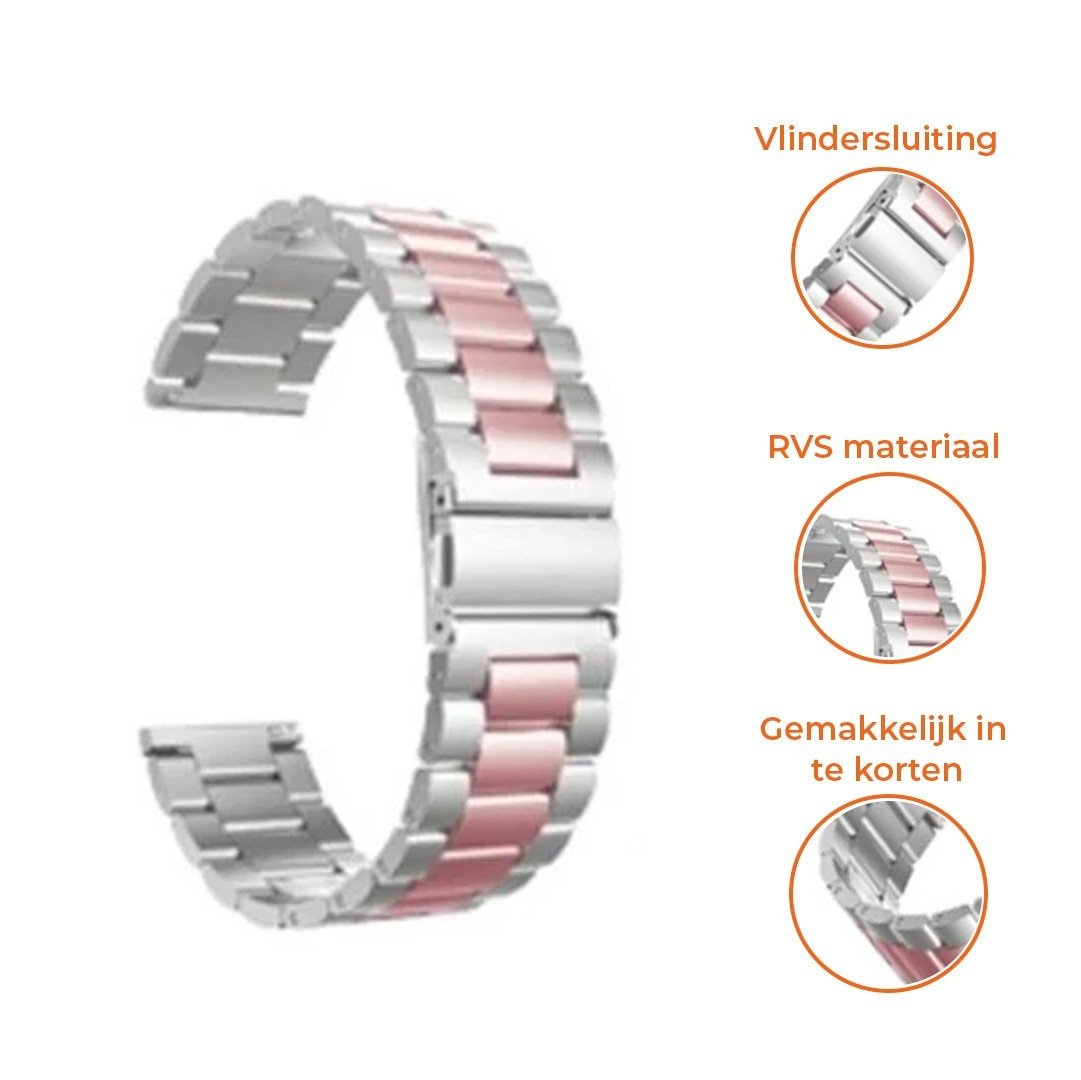 Correa acero Huawei Watch GT 5 Pro 42mm (plata/rosa)