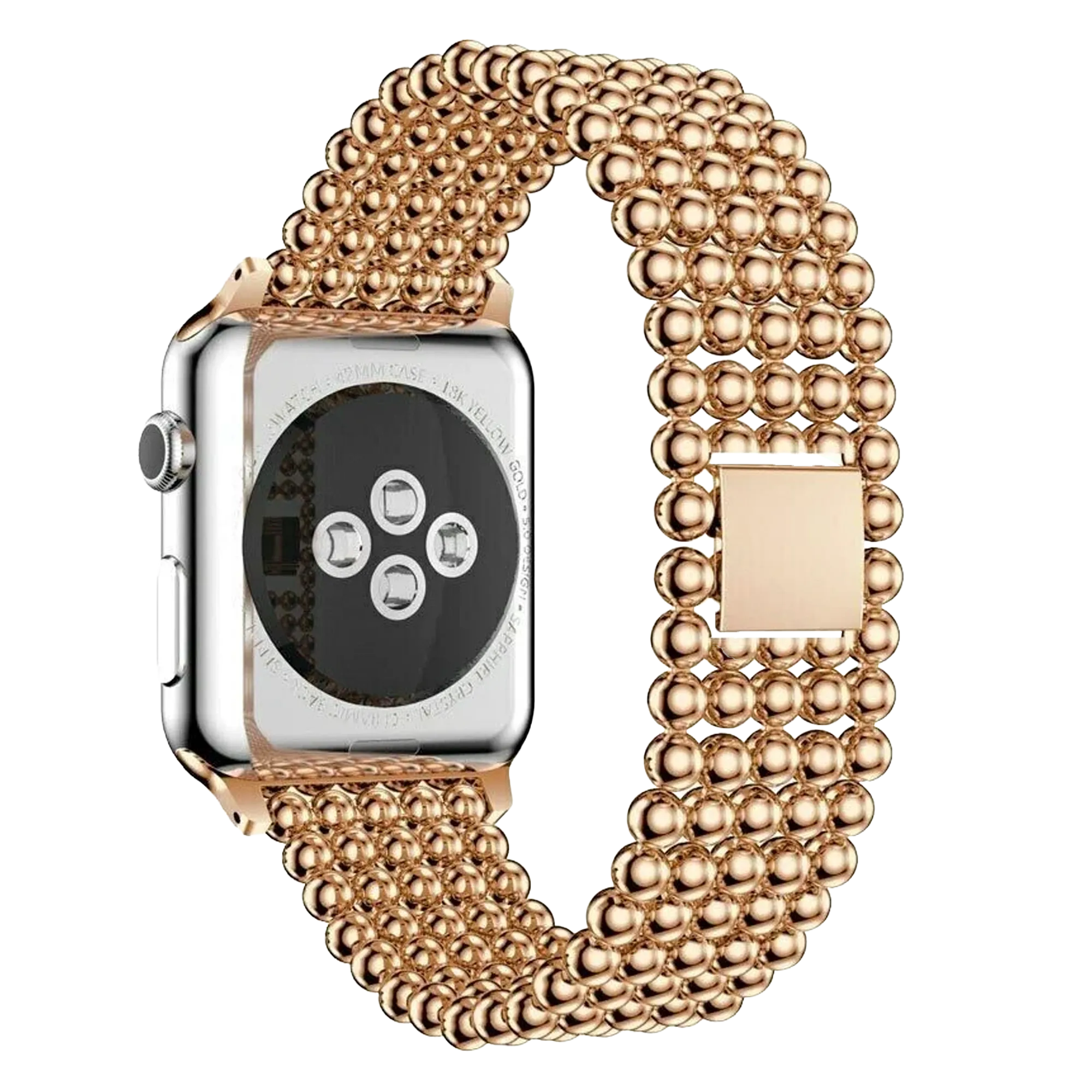 Apple Watch stalen kralen band (rosé goud)