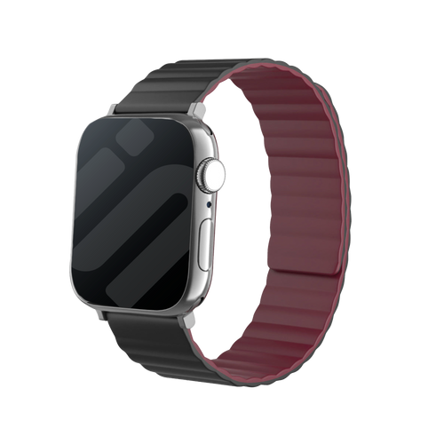 Correa silicona magnético Apple Watch (negro/rojo)