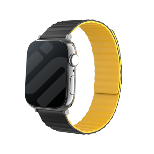 Apple Watch Magnetic Silicone Strap (Black/Yellow)