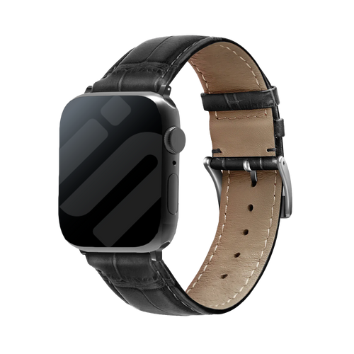 Apple Watch Leather Strap Crocodile Grain (Black)