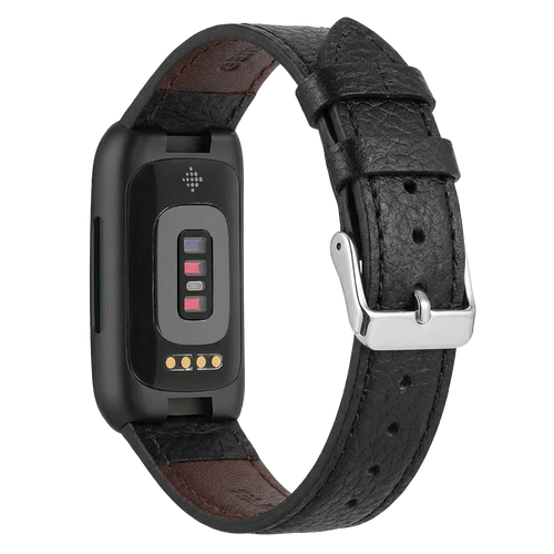 Fitbit Inspire 3 leren bandje (zwart)