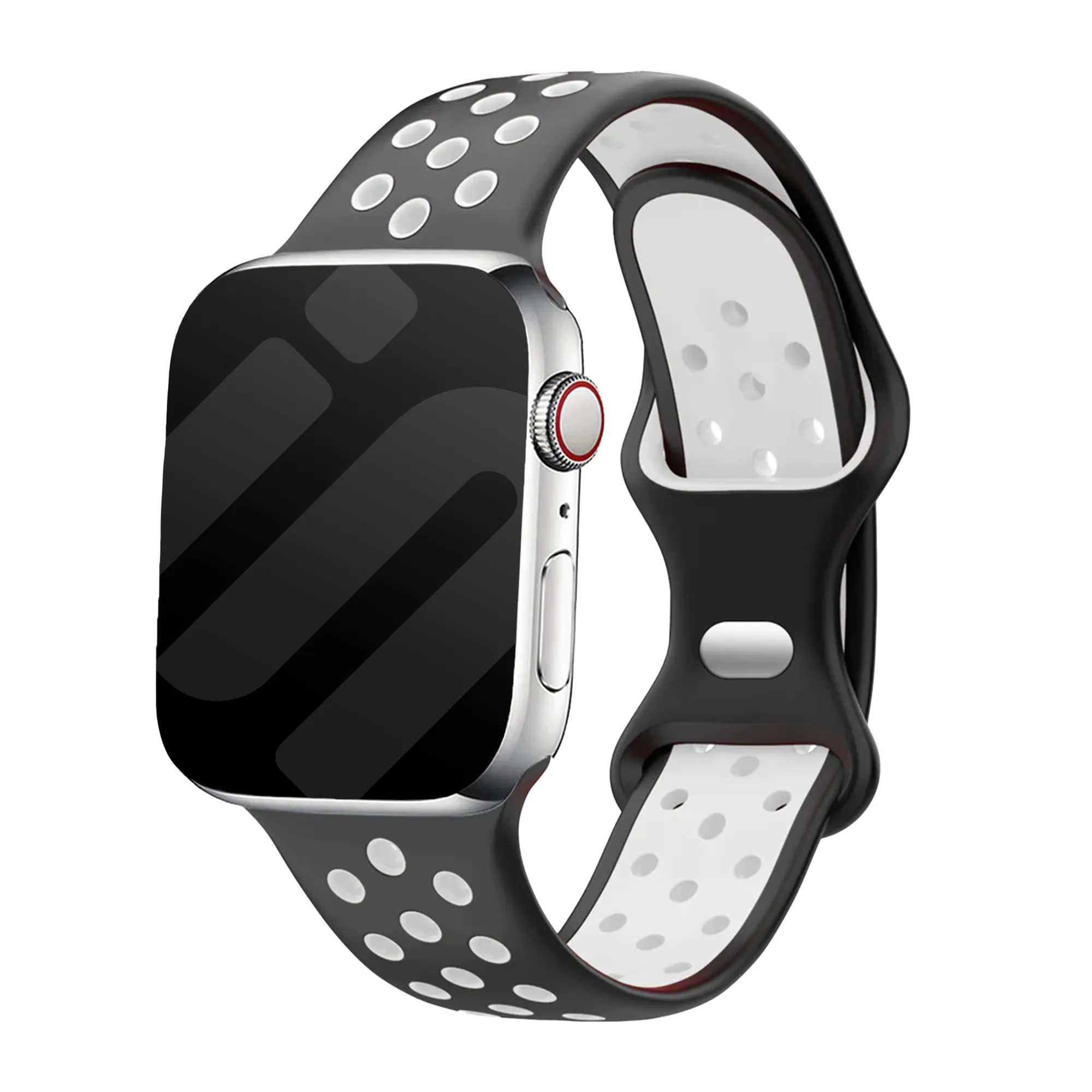 Apple Watch sport bandje (zwart/wit)