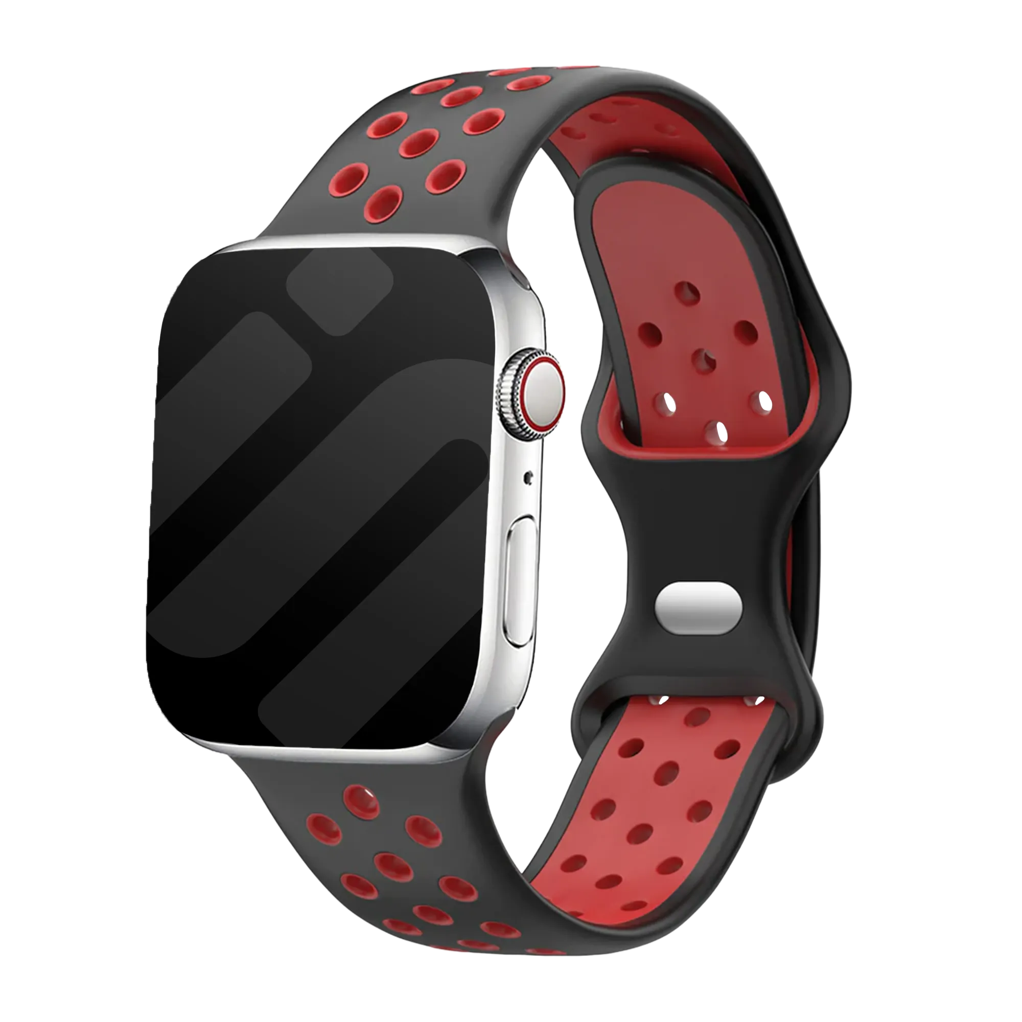 Apple Watch sport bandje (zwart/rood)