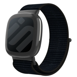 Fitbit Versa 4 nylon bandje (zwart)