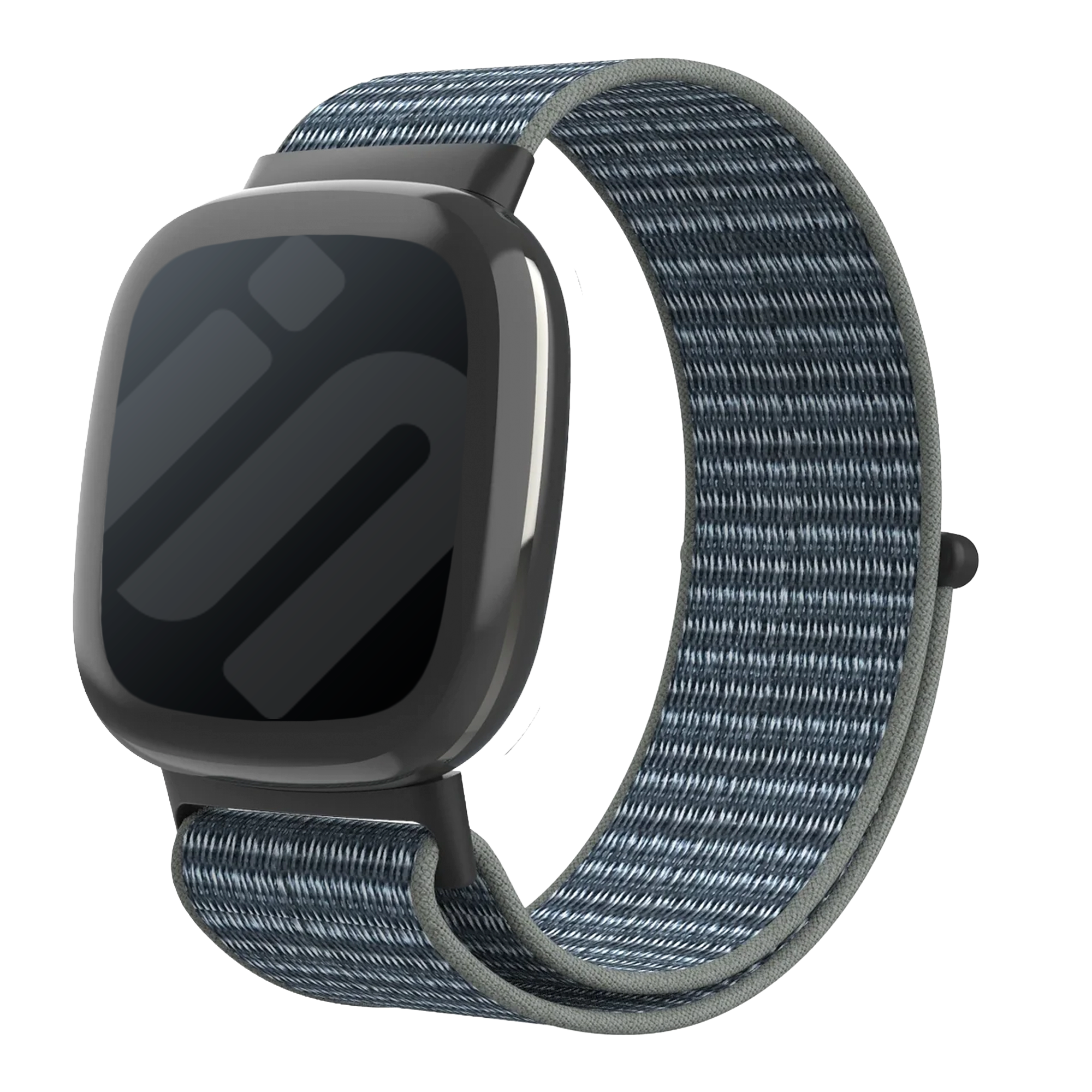 Fitbit Versa 4 Nylon Strap (Grey/Green)