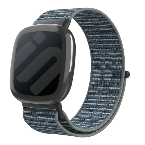 Bracelet nylon Fitbit Versa 4 (gris/vert)