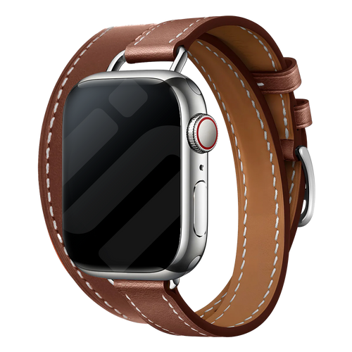 Correa cuero Double Tour Apple Watch (marrón)