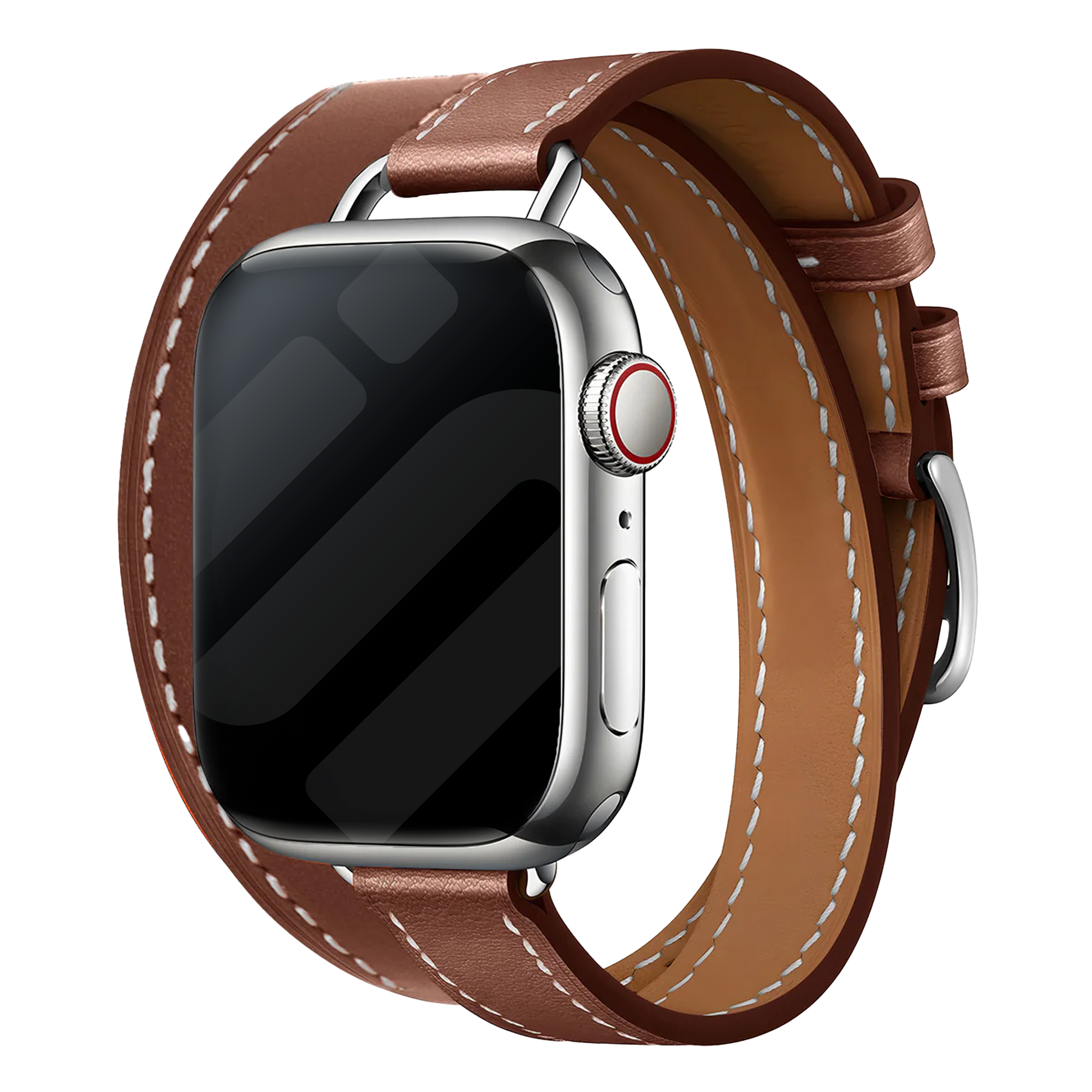 Apple Watch Double Tour Lederarmband (Braun)