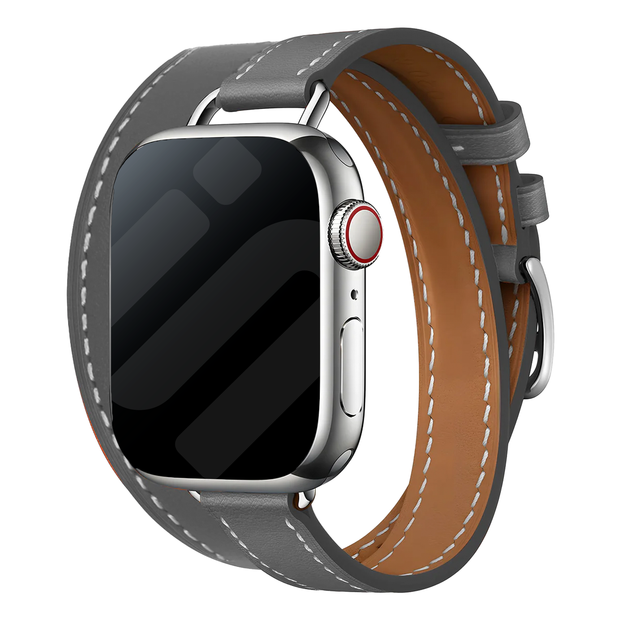 Apple Watch Double Tour Lederarmband (Grau)