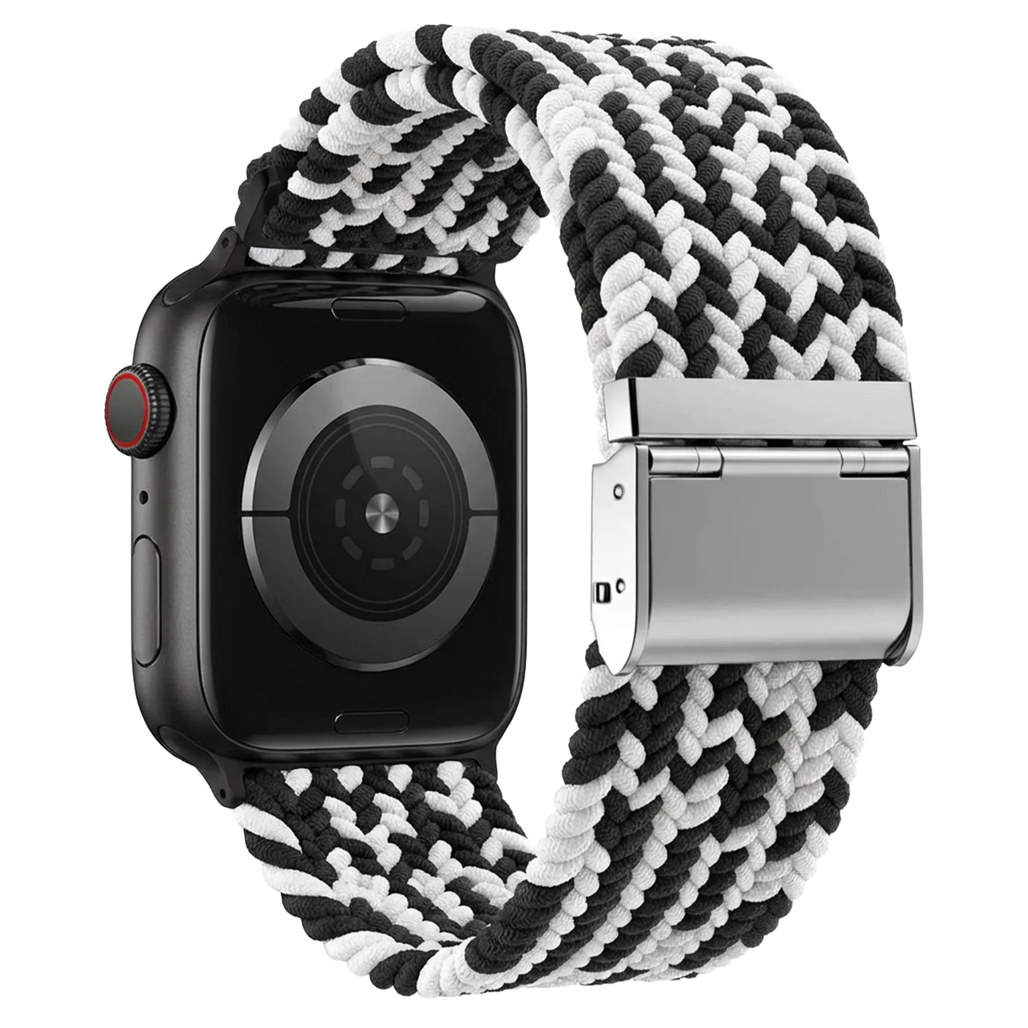 Apple Watch gevlochten bandje (zwart/wit)