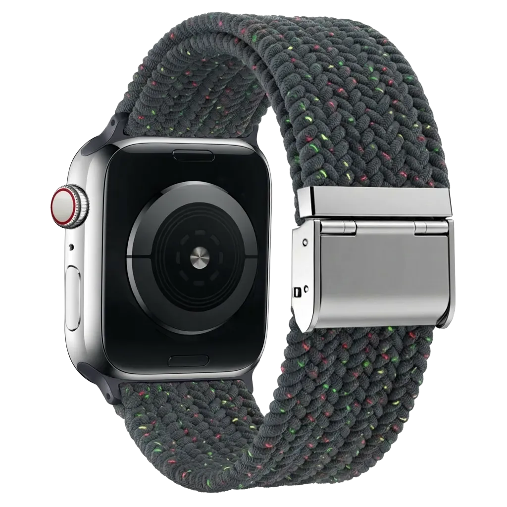 Apple Watch gevlochten bandje (grijs/blauw mix)