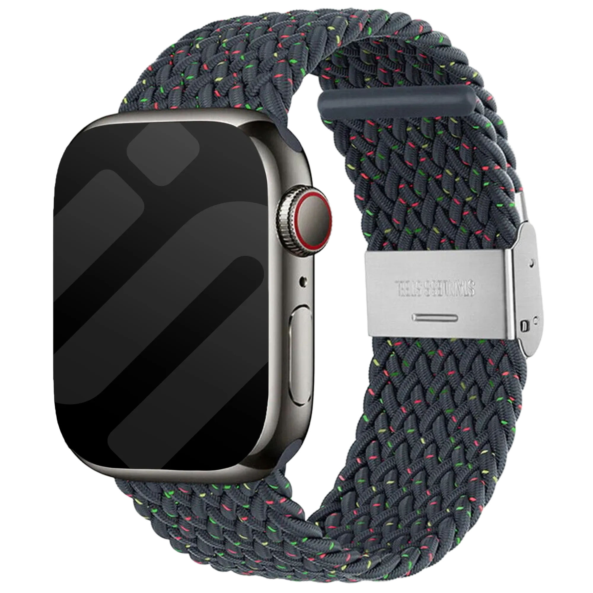 Apple Watch gevlochten bandje (grijs/blauw mix)