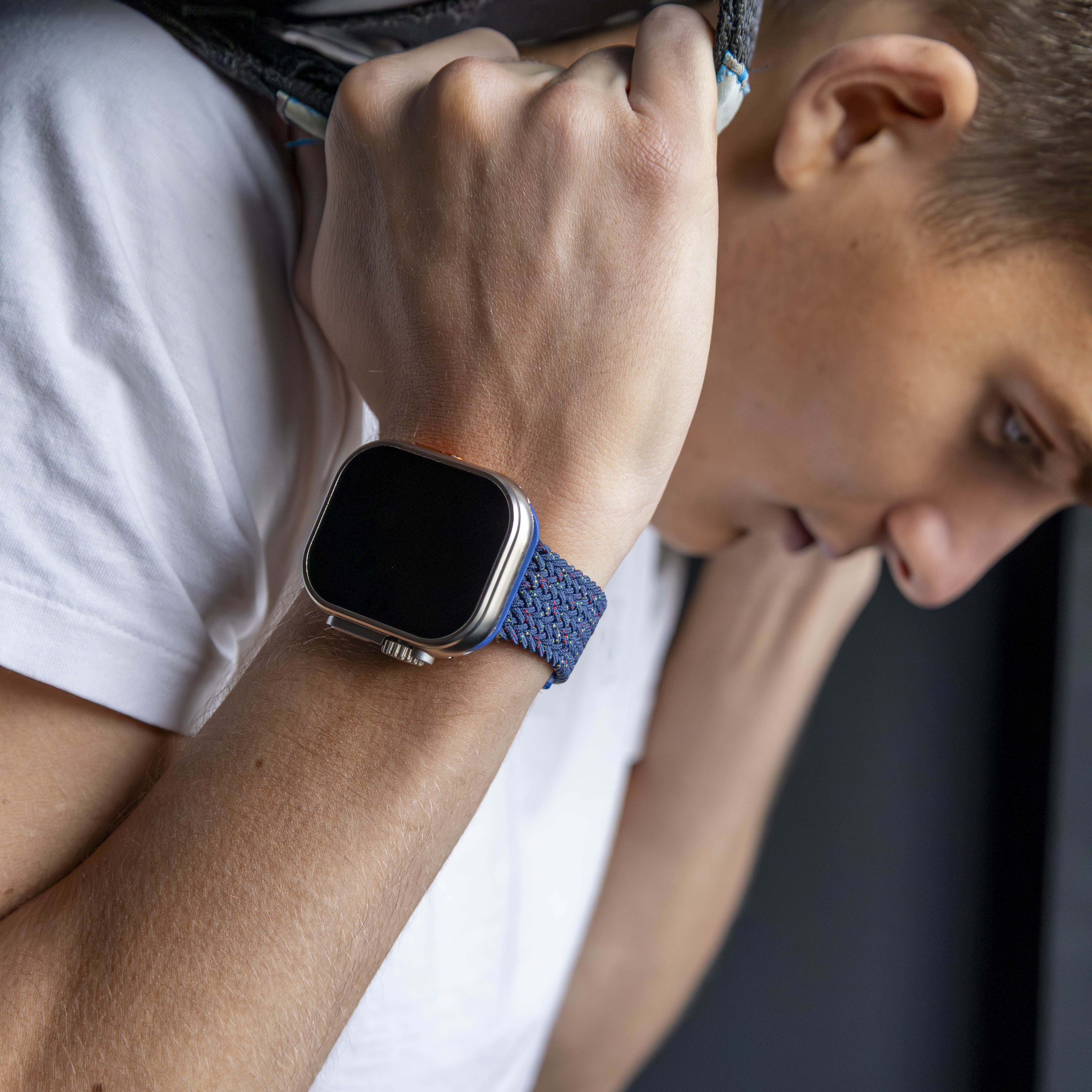 Apple Watch geflochtenes Armband (Grau-Blau mischen)