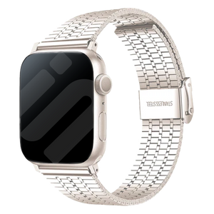 Bracelet acier inoxydable Apple Watch (lumière stellaire)
