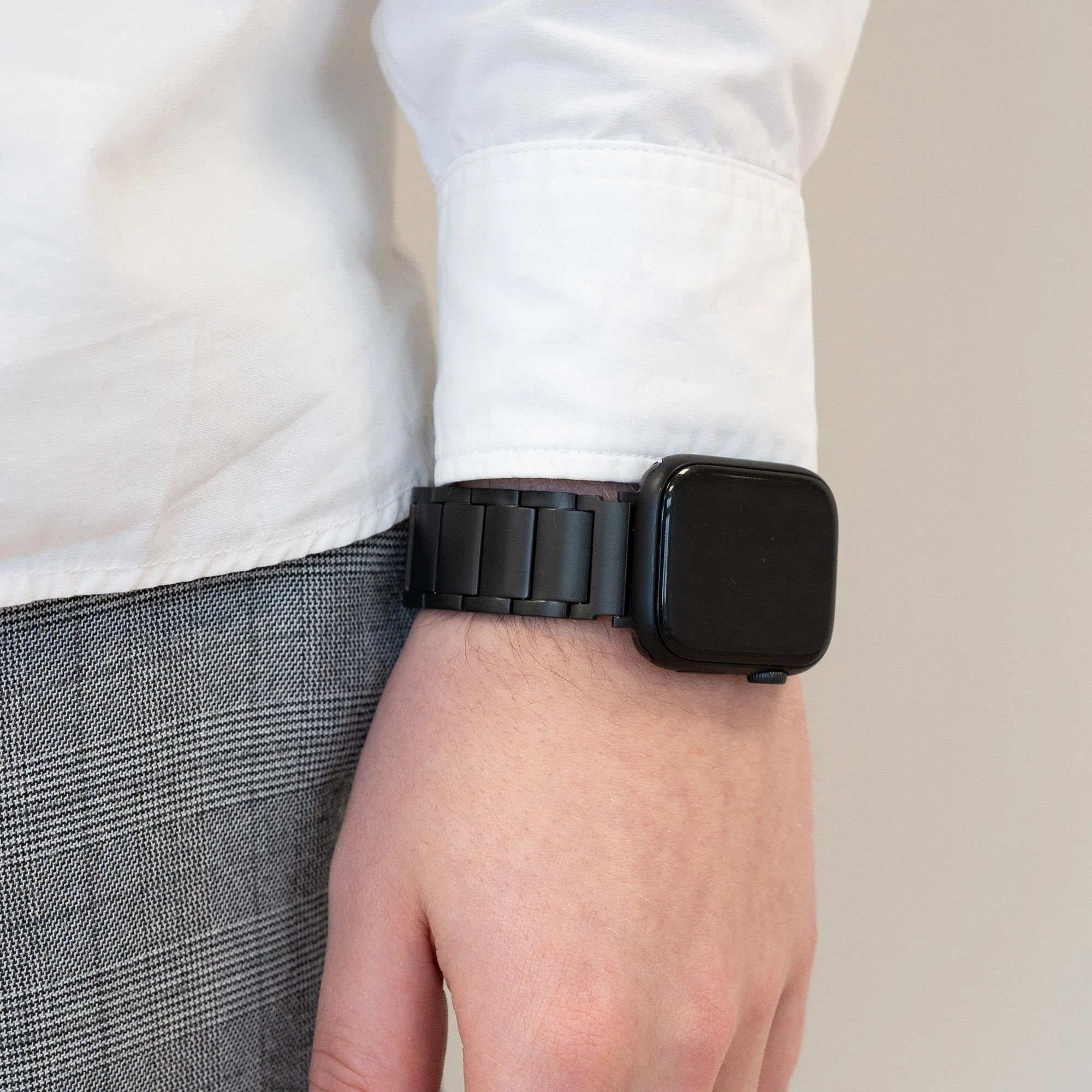 Bandz Correa sólido titanio Apple Watch (negro)