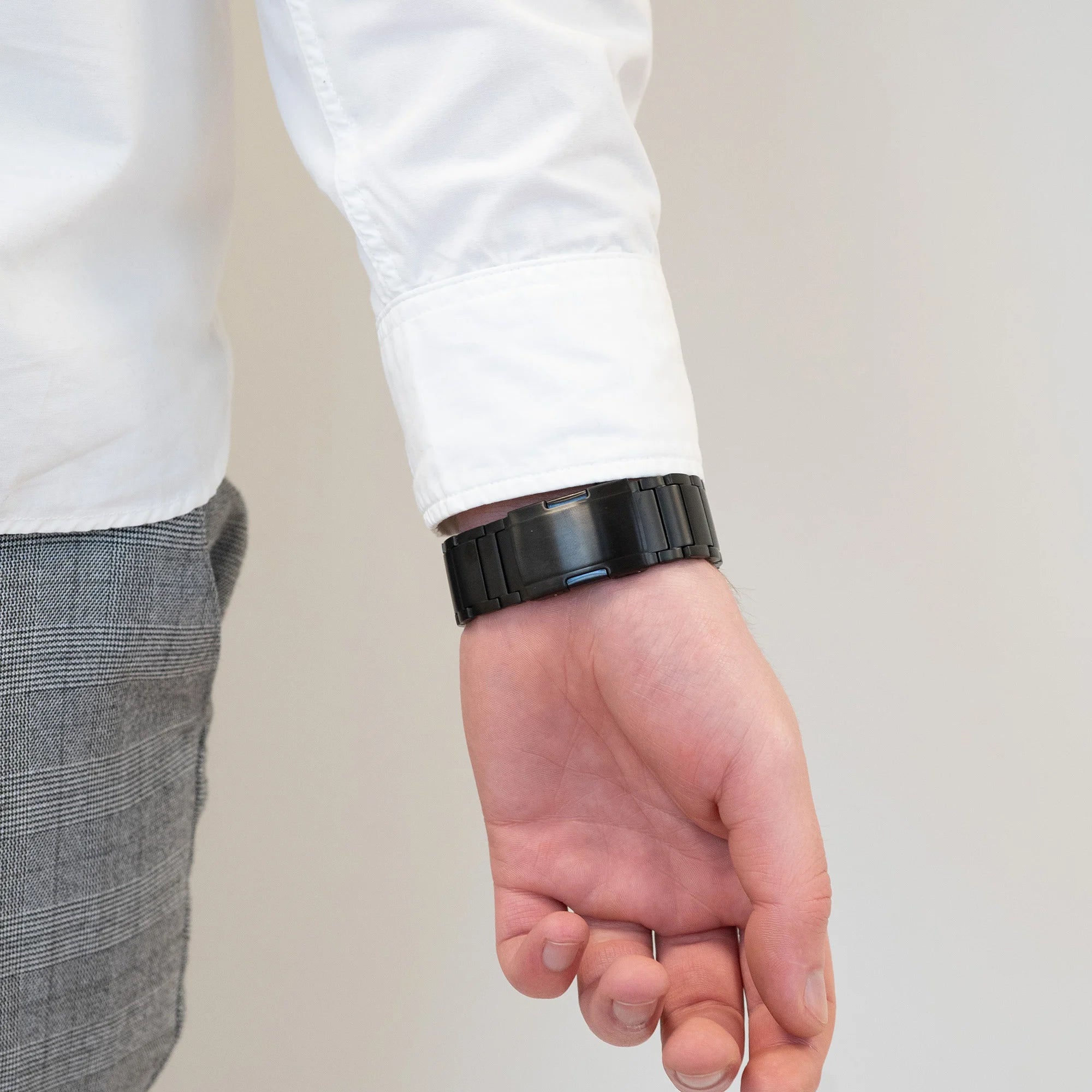 Bandz Correa sólido titanio Apple Watch (negro)