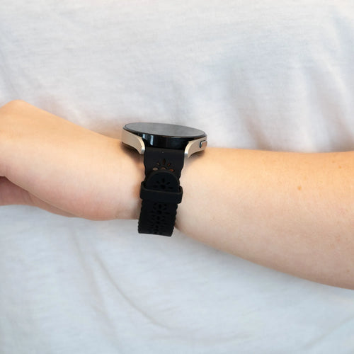 Bandz Levowatch Tiny Patterned Silicone Strap (Black)