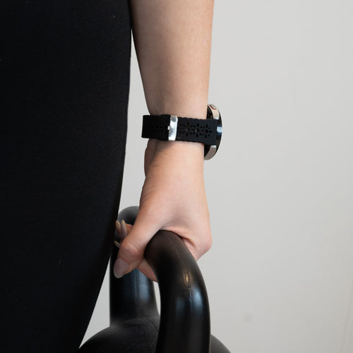 Bandz ICE Smart 3.0 Rectangular 1.78 Silicone Strap with Cutouts (Black)