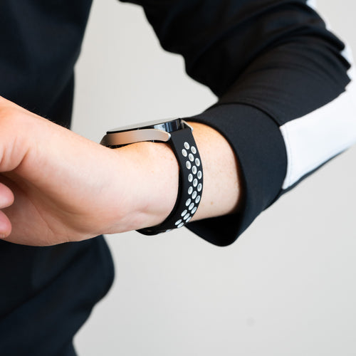 Bandz Pebble Round 2 - 20mm Sport Strap 'Deluxe' (Black/White)