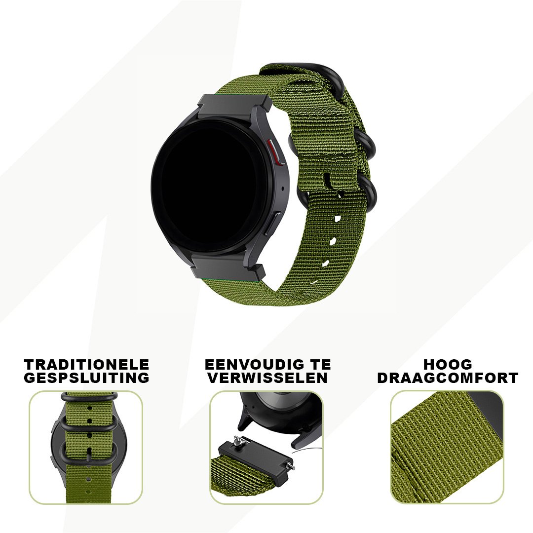 Bandz Garmin Vivoactive 3 Nylonarmband mit Dornschließe (Grün)