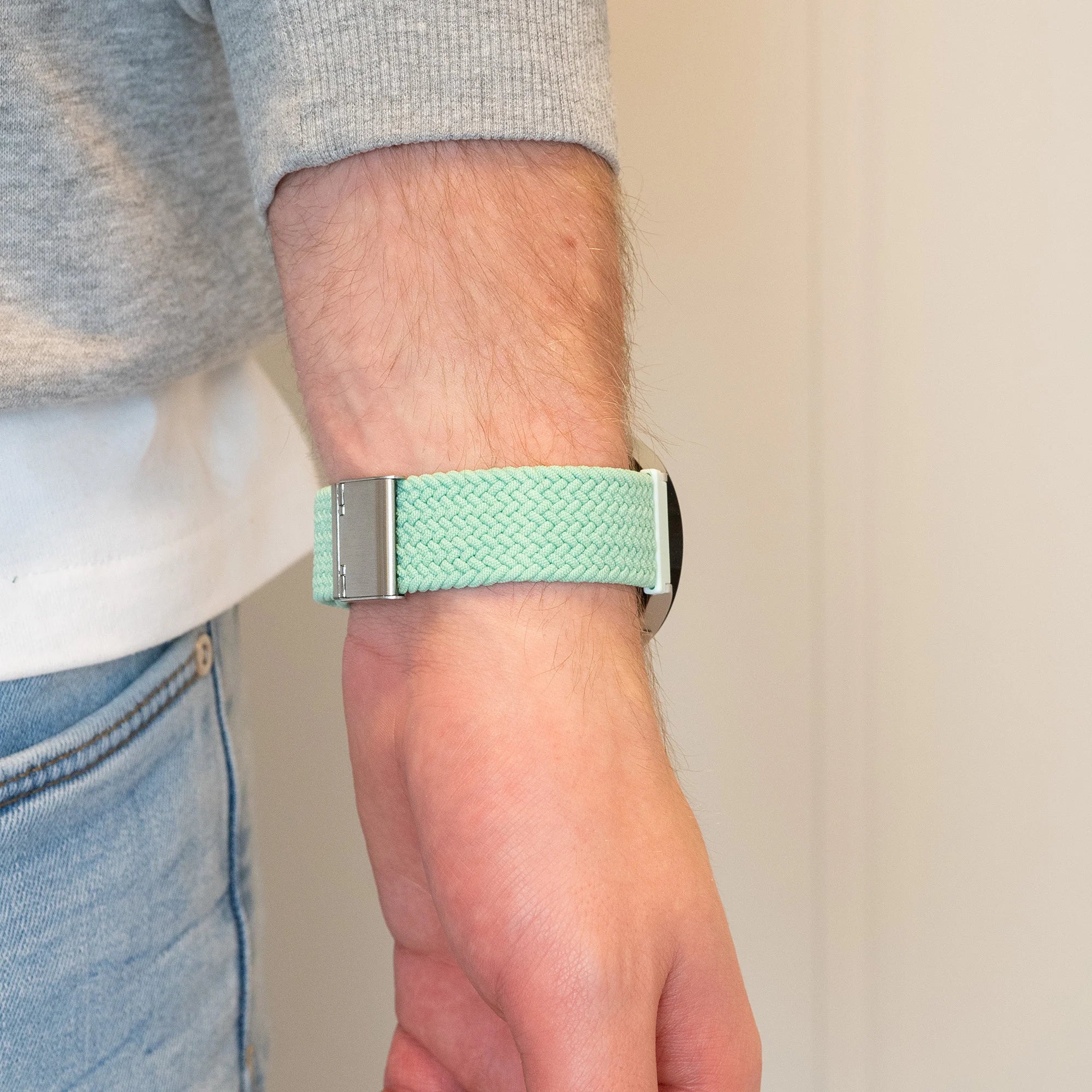 Bandz Samsung Galaxy Watch 6 40mm geflochtenes Nylonarmband (Türkis)
