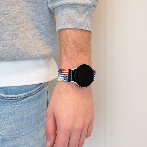 Bandz Samsung Galaxy Watch 4 Classic 42mm Woven Nylon Strap (Rainbow)