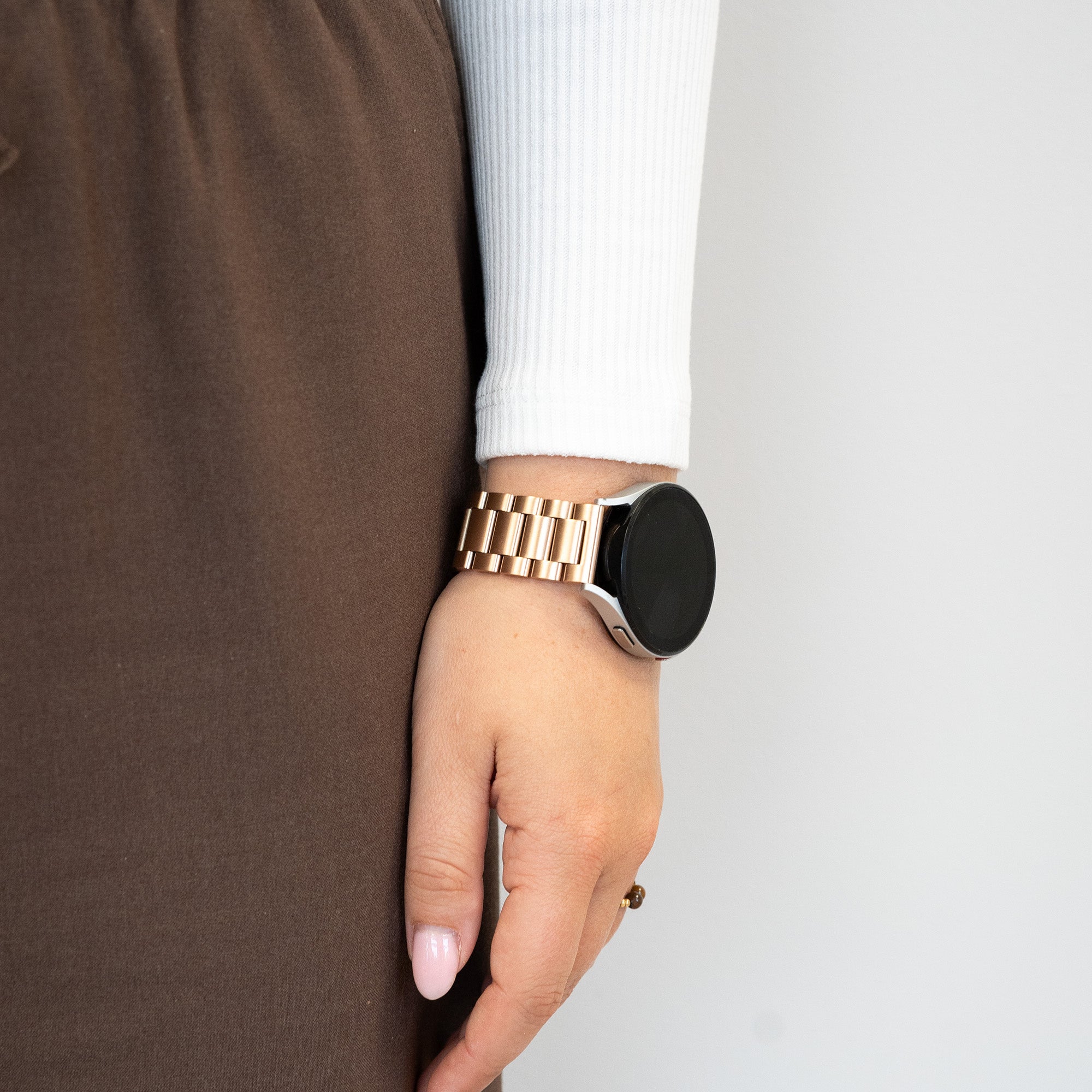 Bandz Garmin Vivomove Trend Steel Strap 'Classic' (Rose Gold)