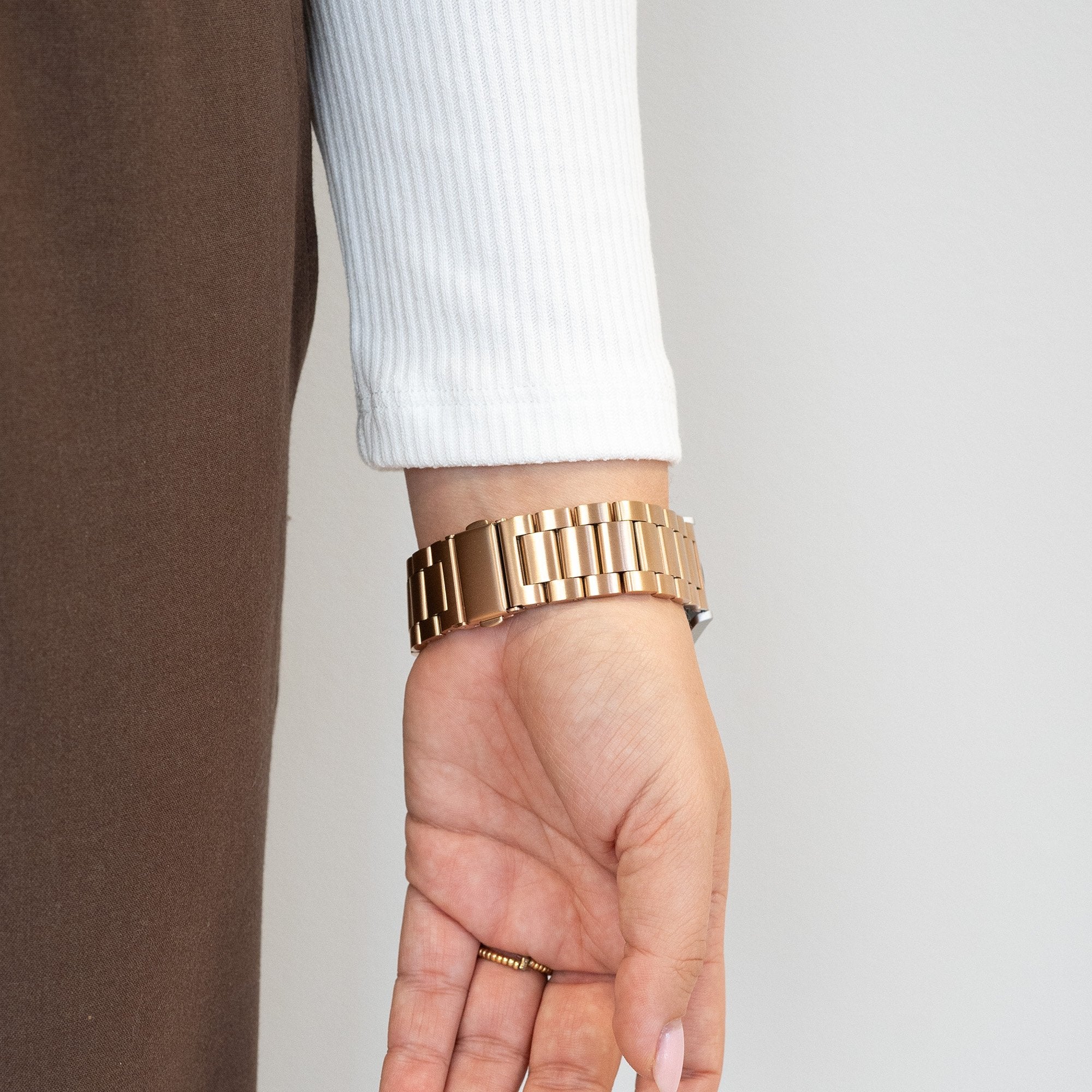 Bandz Garmin Vivomove Luxe Steel Strap 'Classic' (Rose Gold)