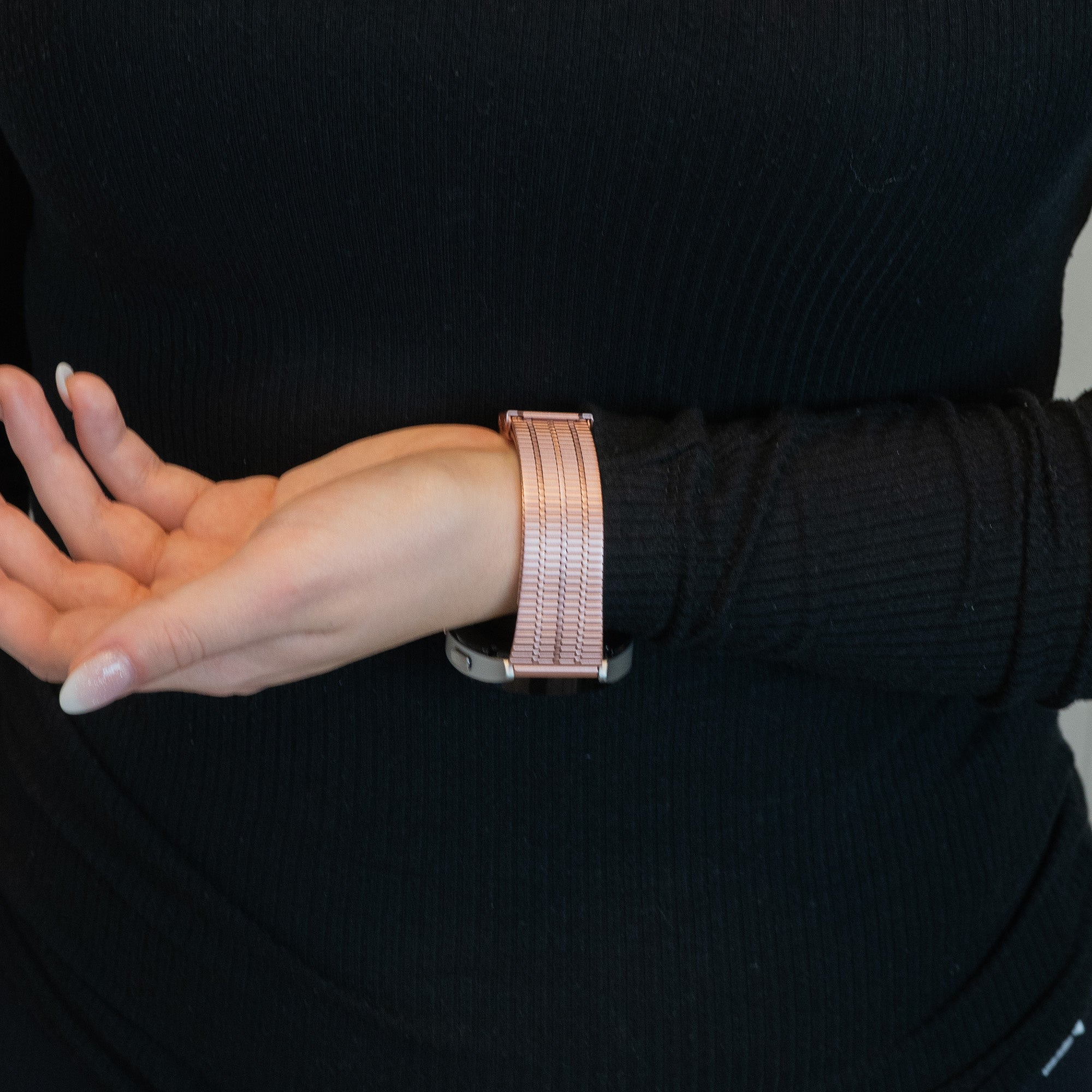 Bandz Amazfit Active 2 Adjustable Steel Strap (Pink)