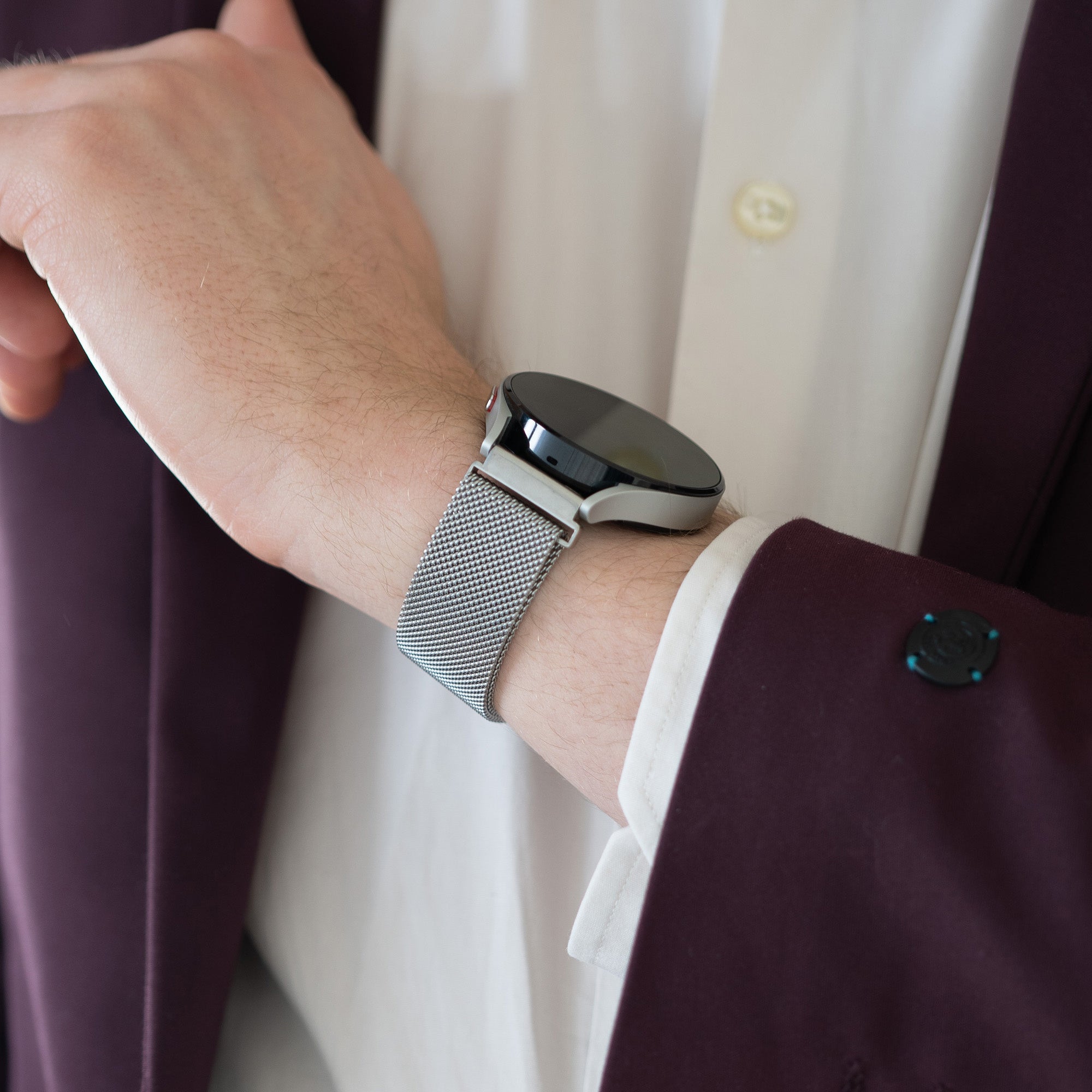 Bandz Correa  milanesa Loop Amazfit Bip 6 (plata)