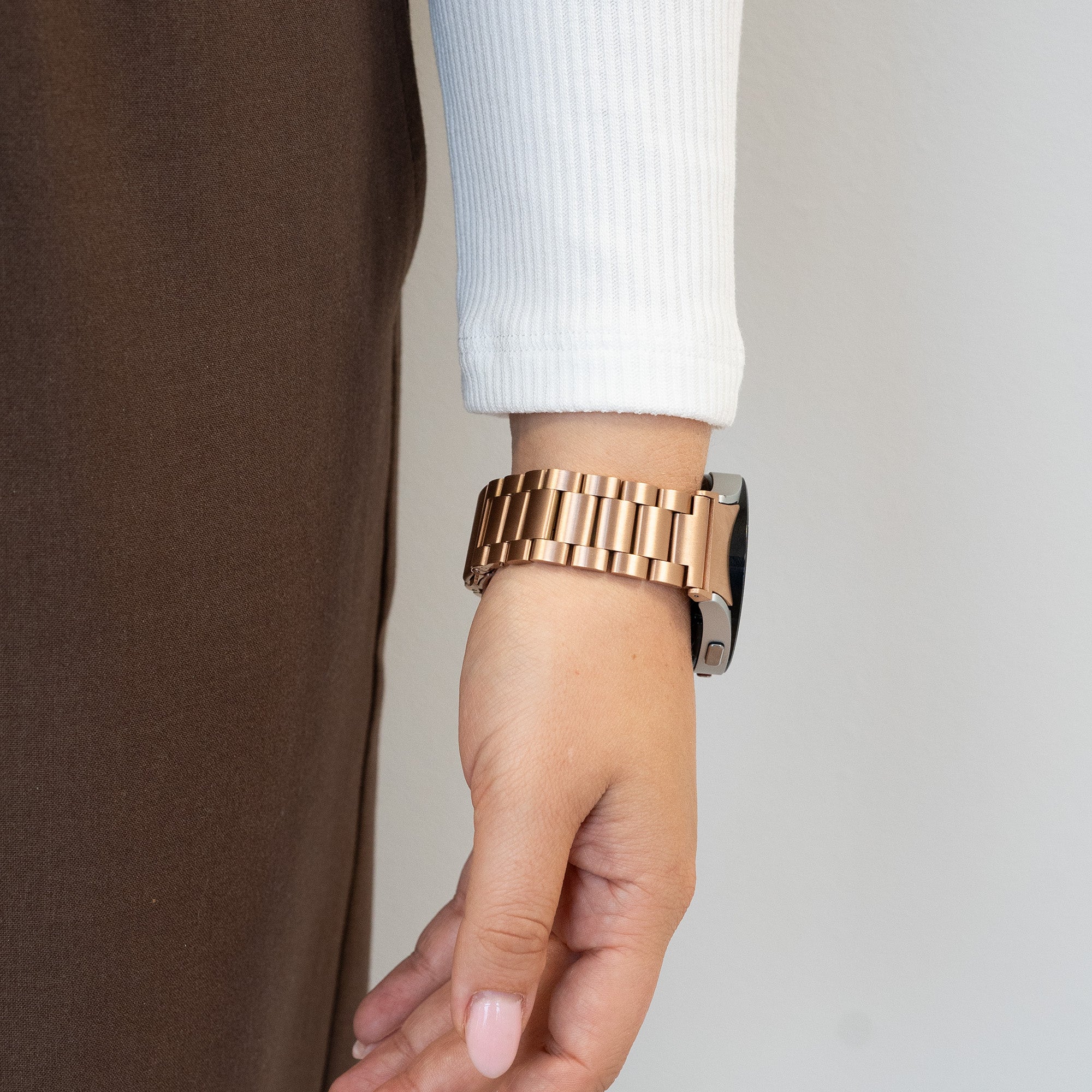 Bandz Samsung Galaxy Watch 4 - 44mm klassisches Stahlarmband (Roségold)