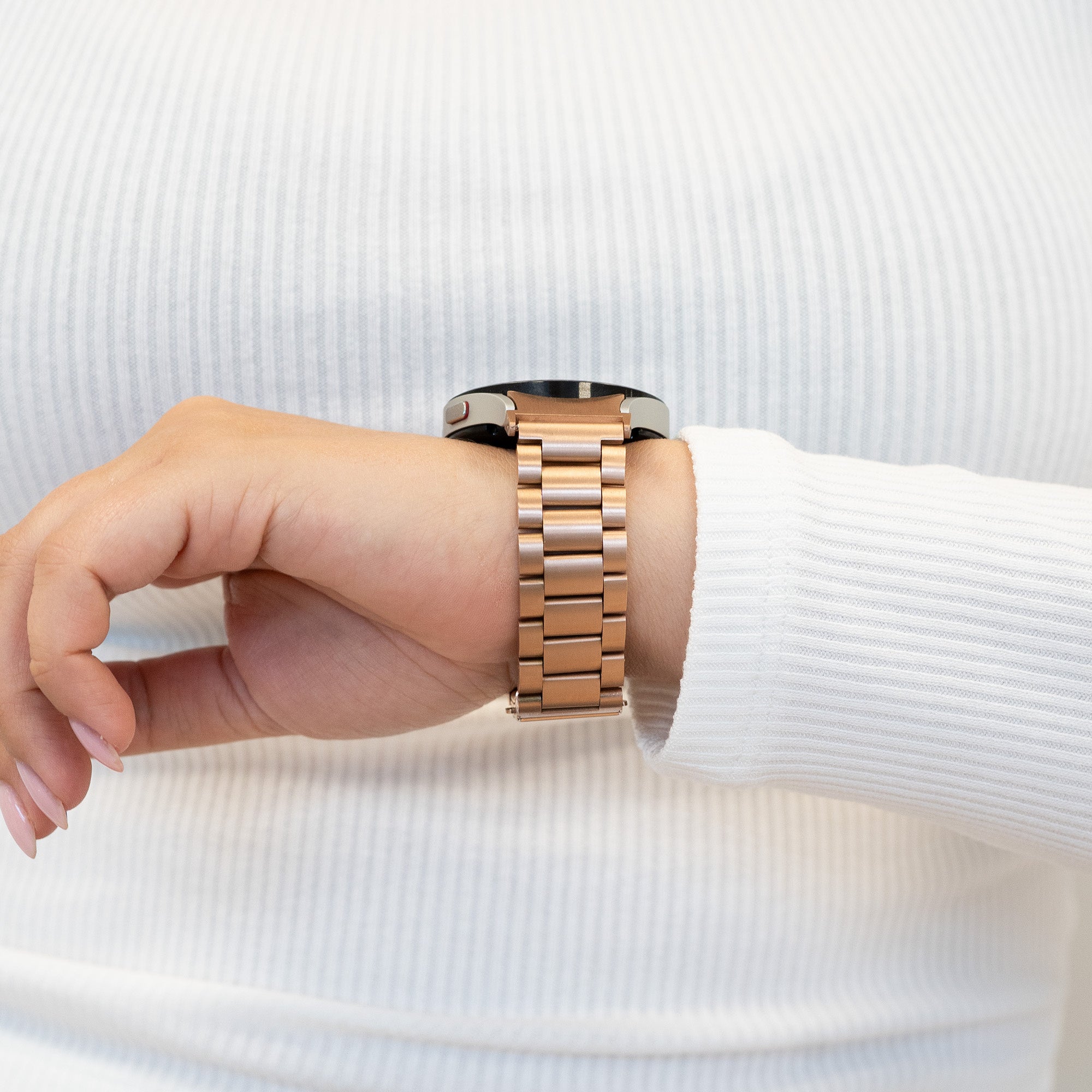 Bandz Samsung Galaxy Watch 4 - 44mm klassisches Stahlarmband (Roségold)