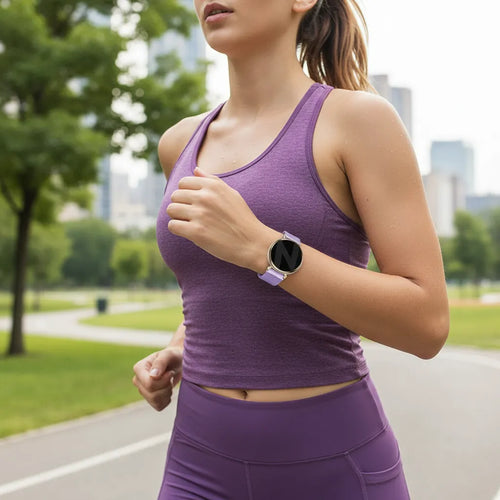 Bandz Pebble Round 2 - 14mm Milanese Loop Armband (Hell Lila)