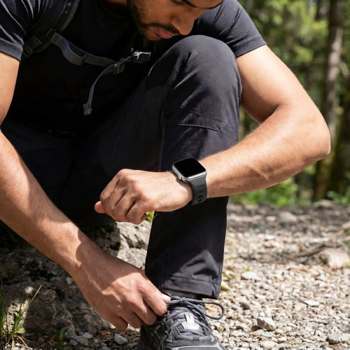 Bandz Correa silicona 'Outdoor' Apple Watch Ultra (negro)