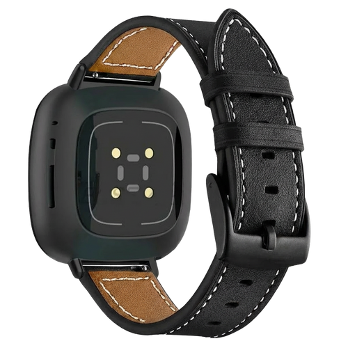Correa cuero Fitbit Versa 4 (negro)