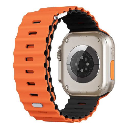 Apple Watch Ocean bandje met druksluiting (oranje/zwart)