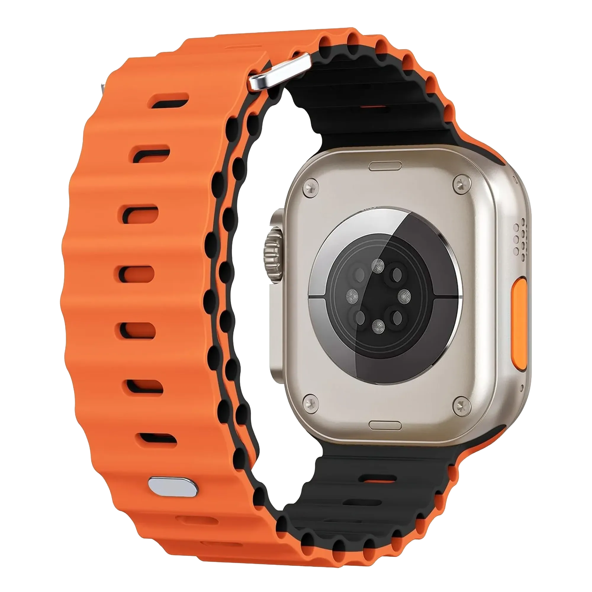 Apple Watch Ocean bandje met druksluiting (oranje/zwart)