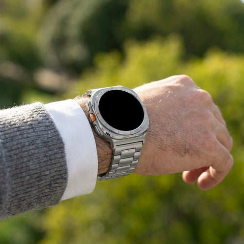 Bandz Samsung Galaxy Watch Ultra stalen band 'Classic' (zilver)