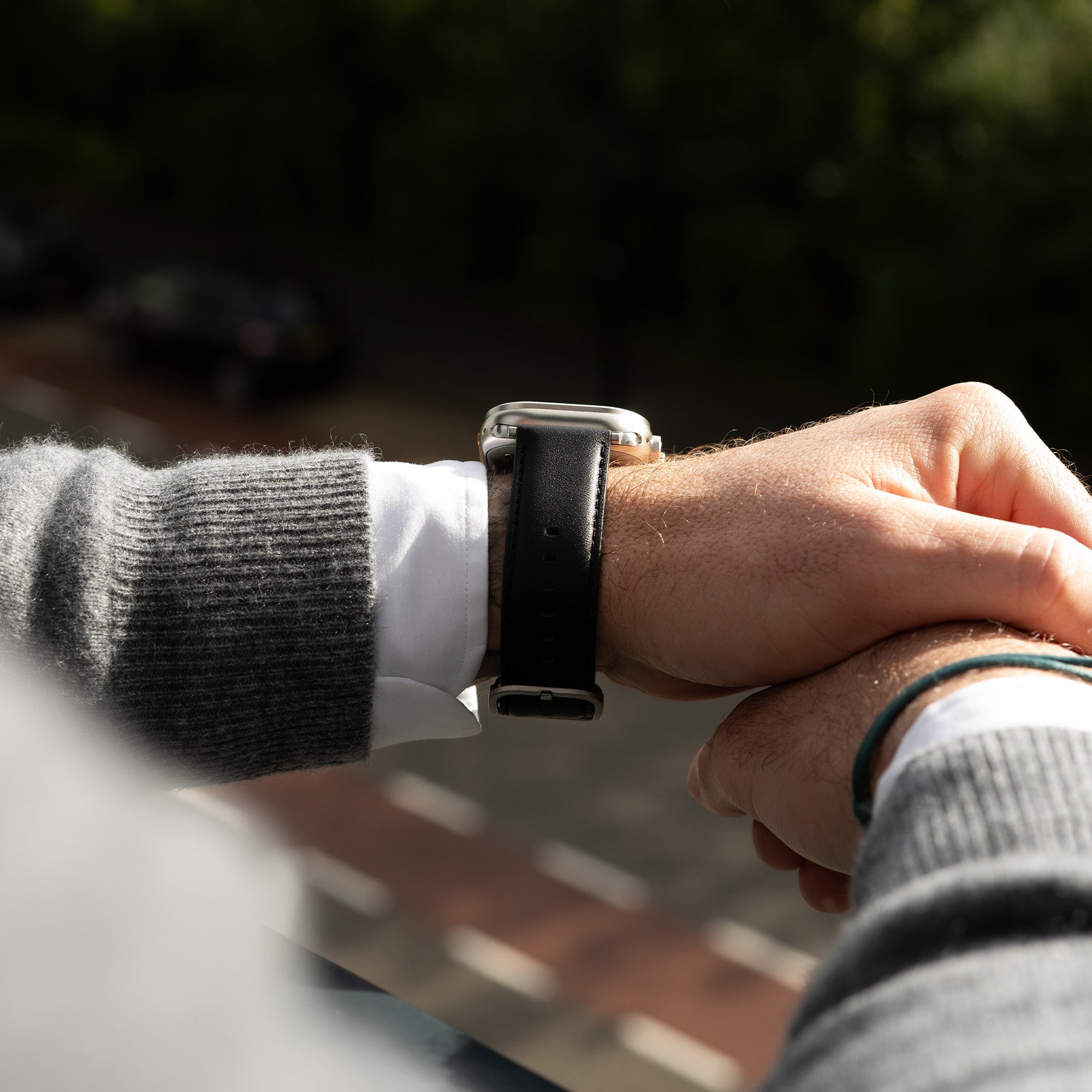 Bandz Apple Watch Lederarmband 'Classic' (Schwarz)