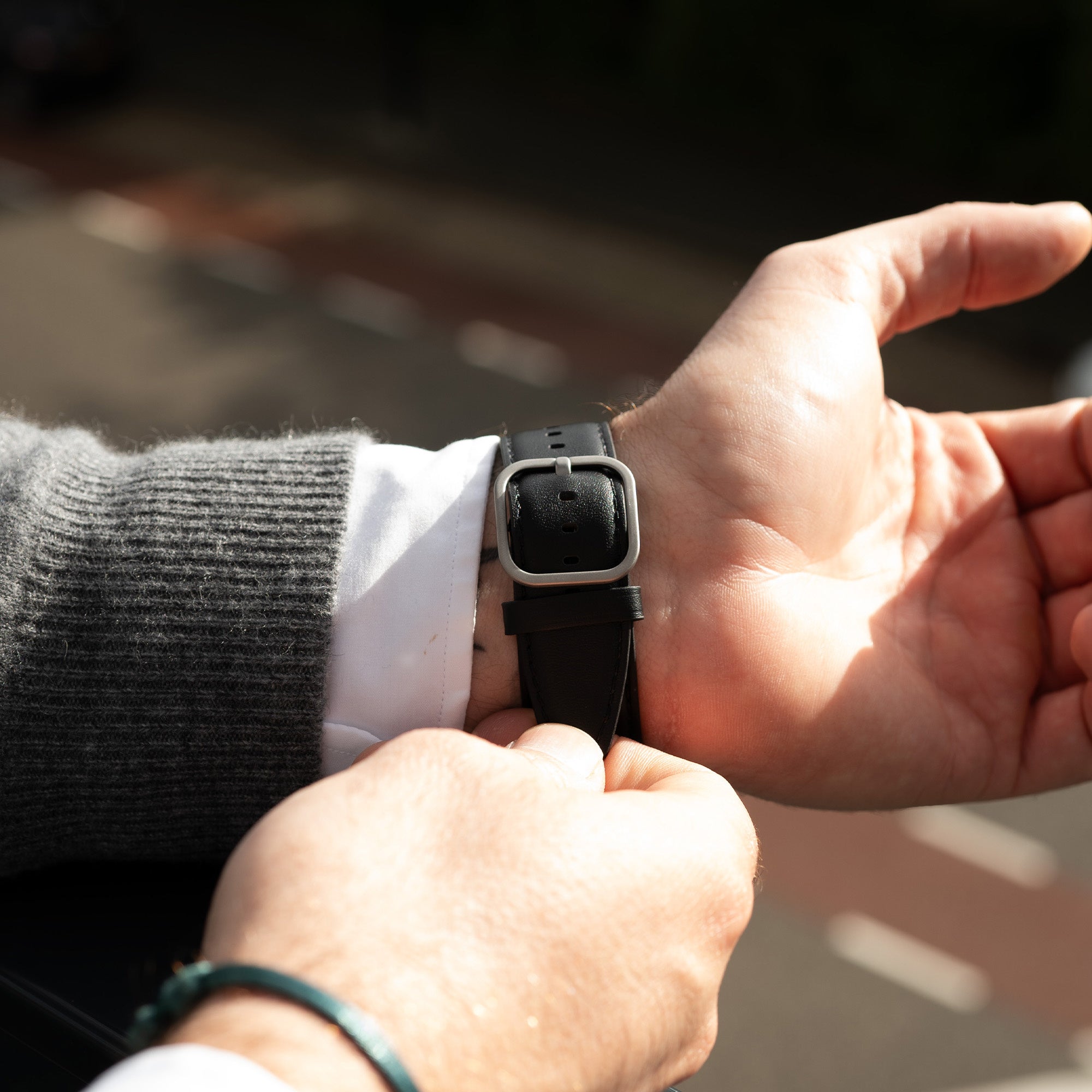 Bandz Apple Watch Lederarmband 'Classic' (Schwarz)