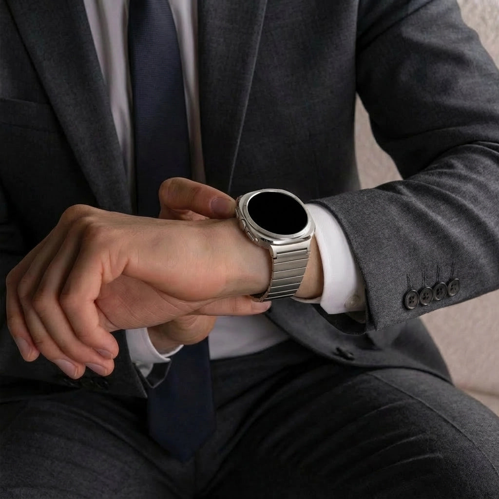 Bandz Samsung Galaxy Watch Ultra Titanium Strap 'One Bead' (Titanium Gray)