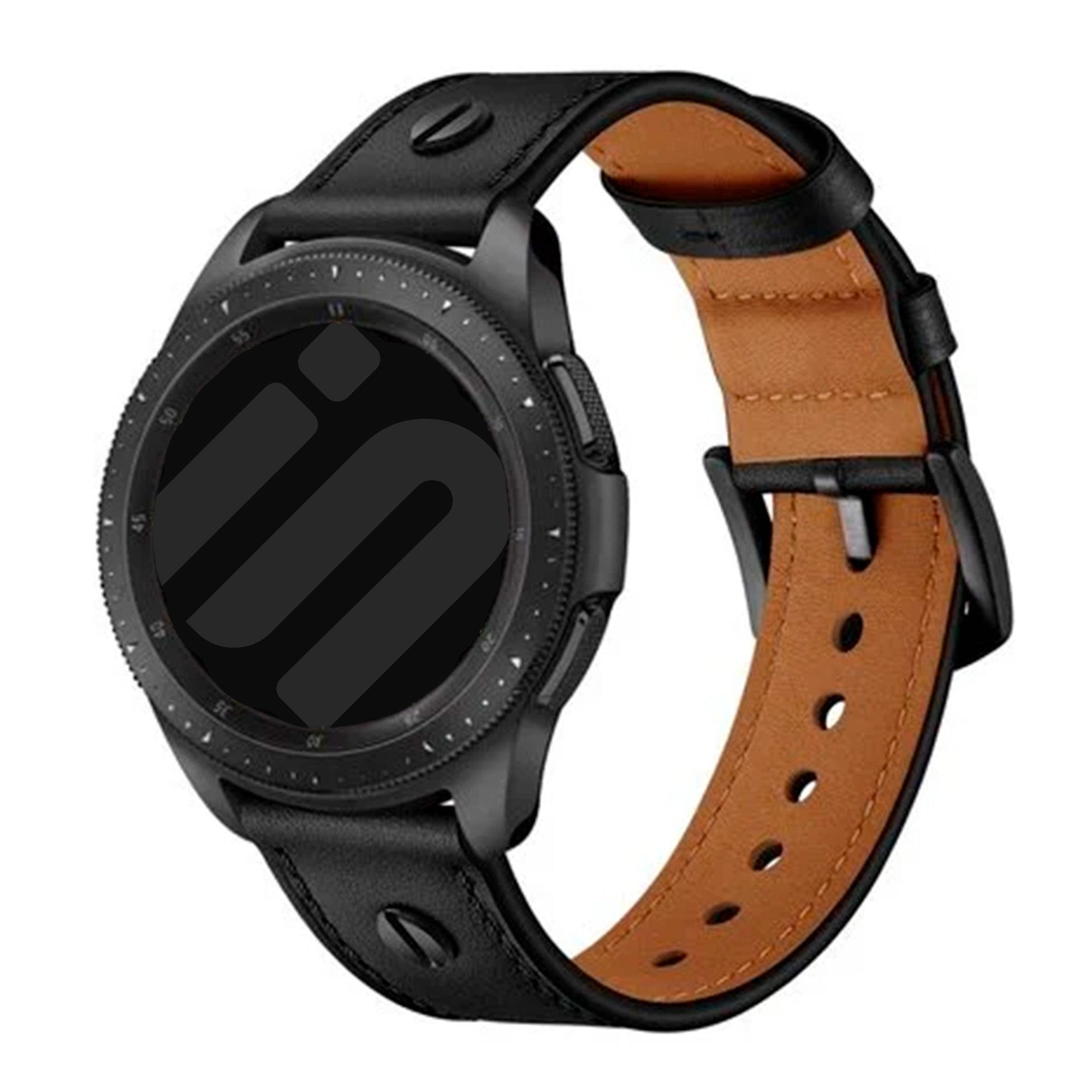 Correa cuero atornillada Amazfit Active 2 (negra)
