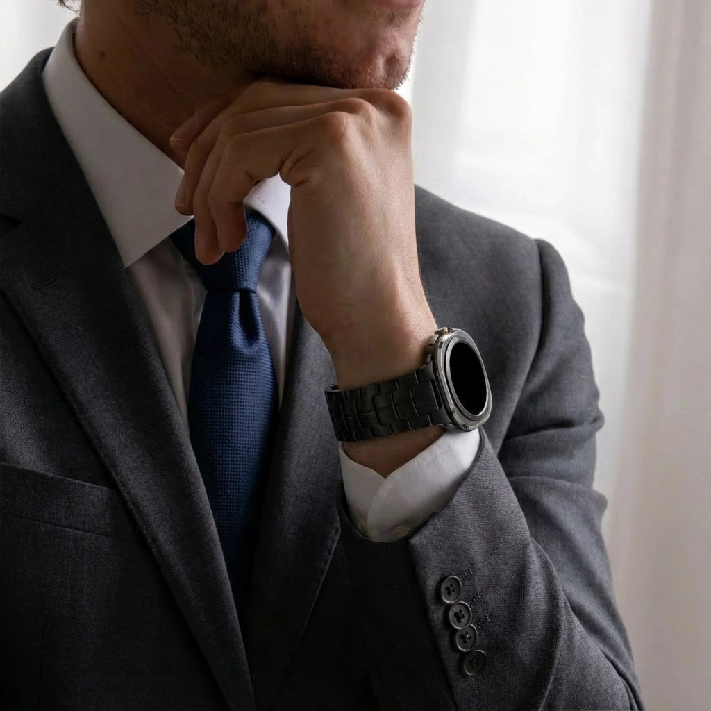 Samsung Galaxy Watch Ultra 'Iron' titanium band (zwart)