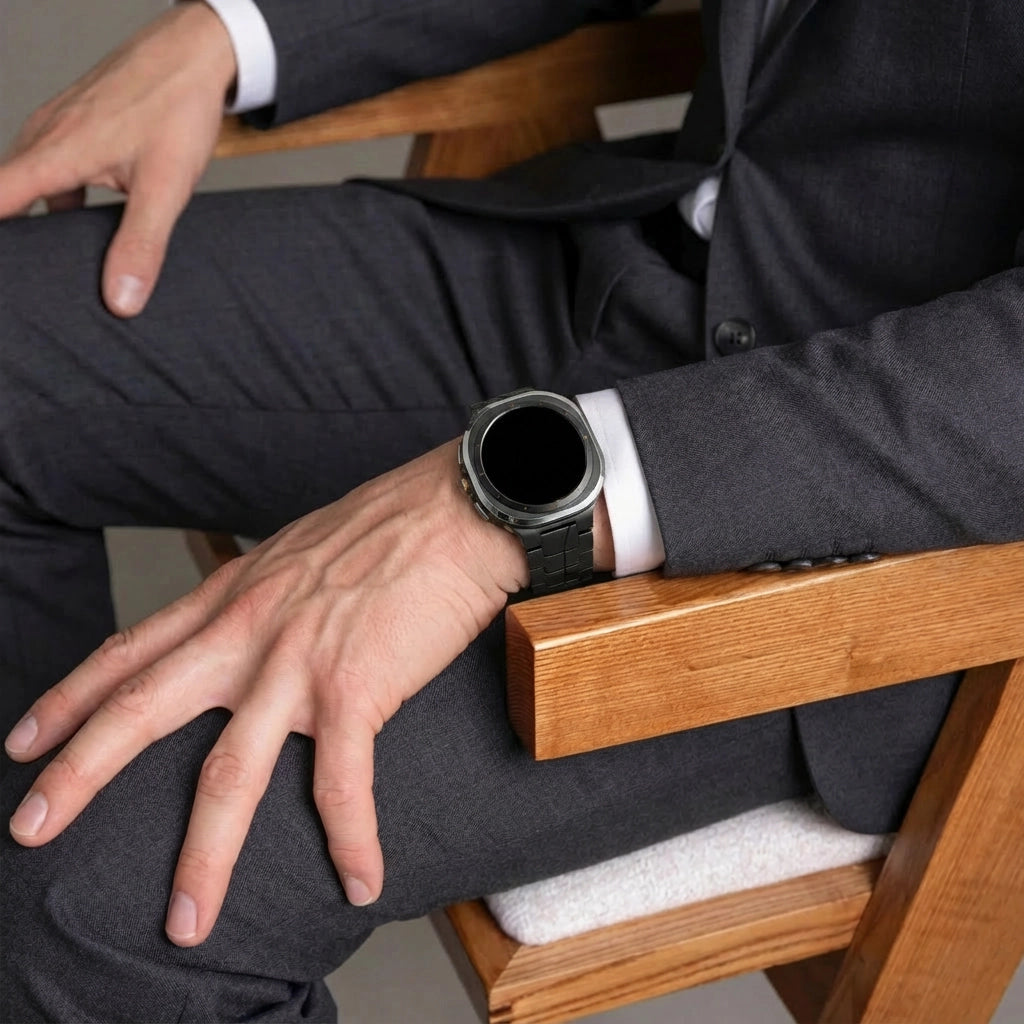 Samsung Galaxy Watch Ultra 'Iron' titanium band (zwart)