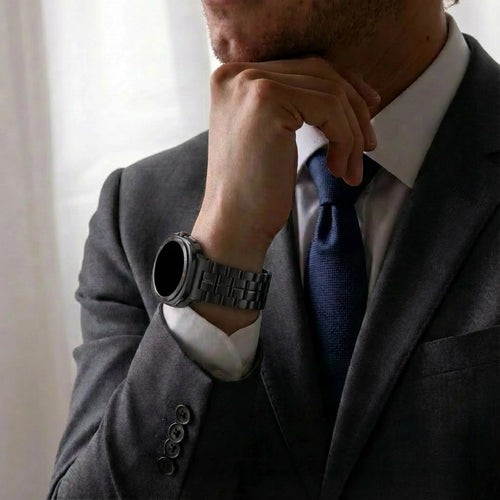Samsung Galaxy Watch Ultra 'square' titanium band (zwart)