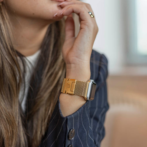 Bandz Apple Watch Milanese Loop Band mit P-Schnalle (Gold)